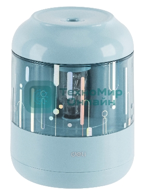 Точилка для карандашей электрическая Deli EH508-BL, 1 отверстие, пластик, синий (батарея)