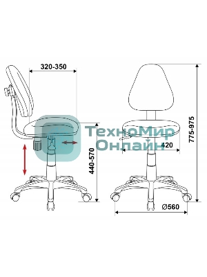 Кресло детское Бюрократ KD-4/TW-55 голубой TW-55