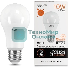 Лампа светодиодная Gauss Elementary 23210LED A60 E27 10W 3000K 1/40