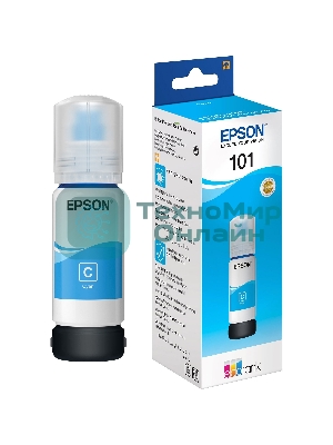 Картридж струйный Epson L101 C13T03V24A синий (70мл) для Epson L4150/L4160/L6160/L6170/L6190