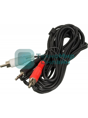 Кабель аудио Ningbo JAAC010-3 2хRCA (m)/Jack 3.5 (m) 3м. черный