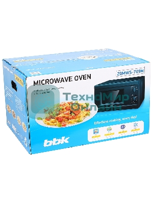 Микроволновая печь BBK 20MWS-709M/B черный, 20 л, 700 Вт, переключатели - поворотный механизм