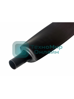 Термоусаживаемая трубка Rexant 50,0/25,0 мм, черная, упаковка 10 шт. по 1 м