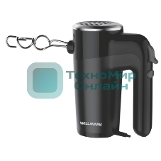 Миксер Willmark WHM-7003 (500Вт, 6 скоростей, насадки для взбивания/для теста, черный)