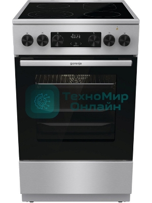Плита электрическая Gorenje GECS5C70XA серебристый, конфорок 4 электрических, духовка 70 л, 50 см x 85 см x 59.4 см