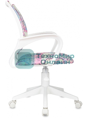Кресло детское Бюрократ BuroKIDS 1 W мультиколор луна розовая крестов. пластик пластик белый