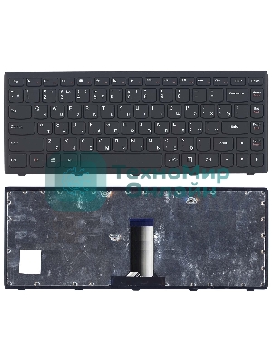 Клавиатура для ноутбука Lenovo Flex 14 G400s черная с рамкой