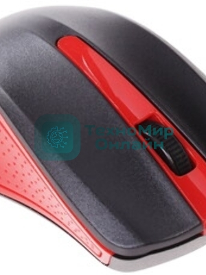 Мышь проводная Oklick 225M черный/красный, 1200 dpi, USB, кнопки - 3
