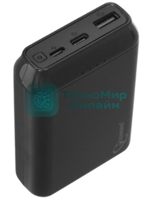 Портативный аккумулятор Gembird GPB-10C, 10000мА·ч, 2A, 4 встроенных кабеля, черный