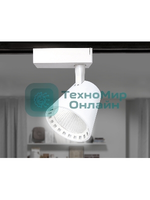 Трековый однофазный светодиодный светильник Ambrella light GL5974 WH белый LED 15W 4200K 24°