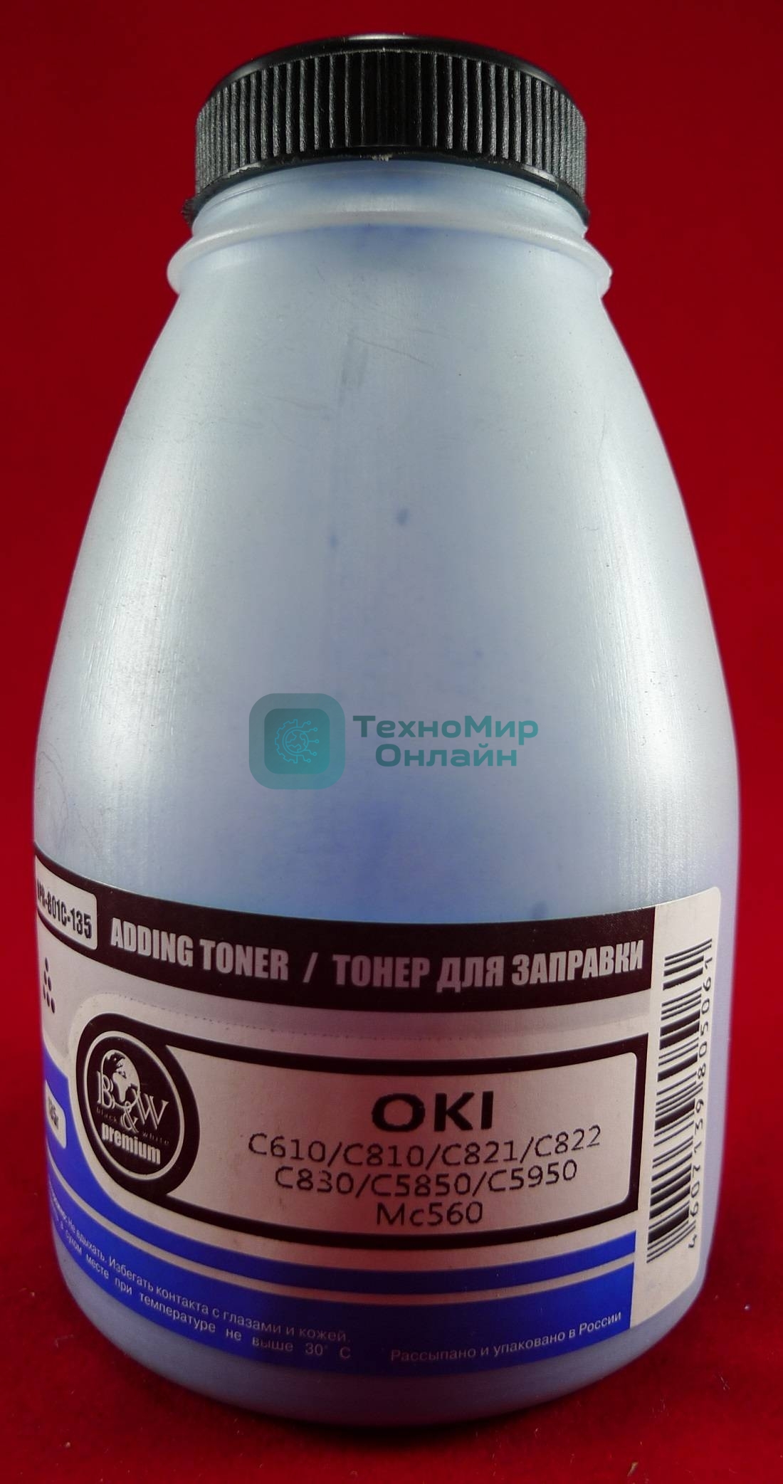 Тонер OKI C610/C810/C821/C822/C830/C5850/C5950/MC560 Cyan (фл., 135г) B&W Premium (Tomoegawa) - фас.России