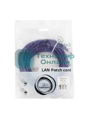 Патч-корд UTP Cablexpert cat.5e, 5м, литой, многожильный, фиолетовый
