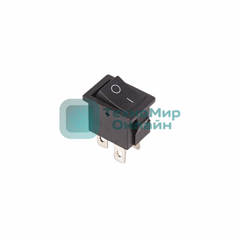 Выключатель клавишный Rexant 250V 6А (4с) ON-OFF черный Mini