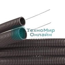 Труба гофрированная ПА d23 мм с протяж. сер. (уп. 50 м) ДКС PA612329F0