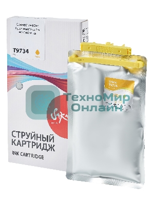 Контейнер с чернилами Sakura C13T973400 (T9734 Y) для Epson, желтый, 22000 к.