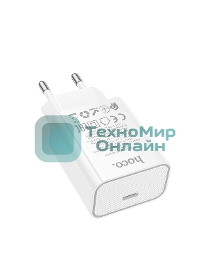 Зарядное устройство Hoco 20Вт, QC3.0/PD, Type-C, C143A, белый, блистер