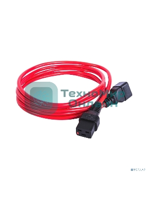 Шнур питания с фиксатором REM IEC 60320 C19/IEC 60320 C20, 16 А/250 В (3 * 1,5), 1,8 м, красный R-16-Cord-C19-C20-1.8-Red