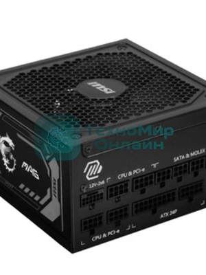 Блок питания MSI MAG A1000GL PCIE5 1000W, 80+ Gold, полностью модульный, ATX 3.0, PCIE5, RTL