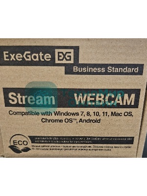 (Из ремонта, рабочий, гарантия 7 дней, потертости) Веб-камера ExeGate Stream HD-4000 3840x2160, 30 кадр/с, USB Type-A, микрофон (2 шт, шумоподавление), автоматическая фокусировка, шторка приватности, универсальное крепление