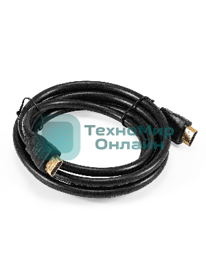 Кабель HDMI ExeGate EX-CC-HDMI2-2.0 (19M/19M, v2.0, 2,0м, 4K UHD, Ethernet, позолоченные контакты)