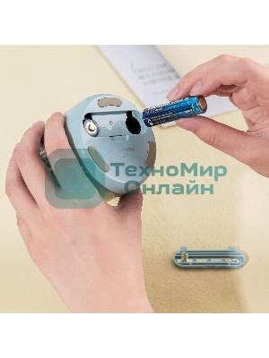 Точилка для карандашей электрическая Deli EH508-BL, 1 отверстие, пластик, синий (батарея)