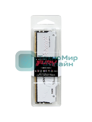 Оперативная память Kingston Fury Beast, DDR5, 16Gb (1x16Gb), 5600MHz, CL40, DIMM, радиатор, RGB, белый
