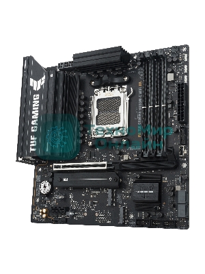 Материнская плата ASUS TUF GAMING B850M-E WIFI, AM5, AMD B850, 4xDDR5, 4xSATA, 3xM.2, 1xPCIe 5.0 x16, 1xPCIe 4.0 x16, 1xPCIe 3.0 x1, 1xHDMI (v2.1), 2xDP (v1.4), 1x2.5Gb LAN, Wi-Fi 6E, Bluetooth 5.3, 1xUSB-C 10Gbps, 2xUSB-A 10Gbps, 2xUSB-A 5Gbps, 4xUSB-A 2.0, 1xPS/2, 3x3.5 мм, 7.1, mATX