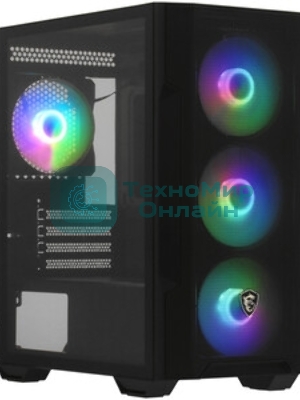 Компьютерный корпус MSI MAG FORGE M100R 1xUSB 3.0, 2xUSB 2.0, 4x120мм ARGB Fan, ARGB Control Board, Tempered Glass Window, Brown Box (932220)