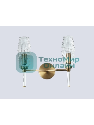 Настенный светильник Ambrella light LH55206/2 BS/CL латунь/прозрачный E14*2 max 40W 330*170*280