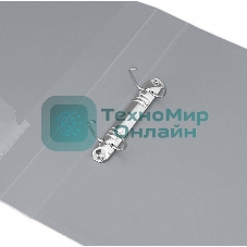 Папка на 2-х D-кольцах Бюрократ -0840/2DGREY A4 пластик 0.8мм кор.40мм внут.и торц.карм серый
