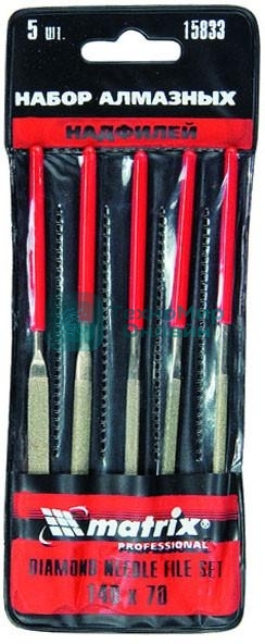 Набор надфилей Matrix алмазных 140х70х3 5шт master