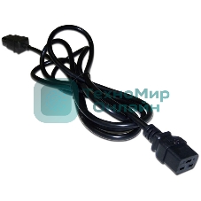 Шнур питания Lanmaster C19-C14, 3х0.75, 220В, 10А, черный, 2.0 метра
