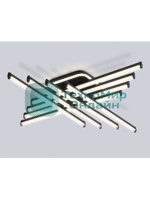 Потолочный светодиодный светильник Ambrella light FL6262 BK черный 130W 3000K-6400K 810*810*130 (ПДУ ИК)