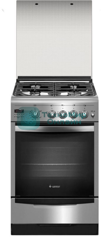 Плита газовая Gefest ПГ 5100-04 0004 серебристый, конфорок 4 шт, духовка 52 л, 50 см x 85 см x 58.5 см