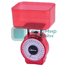 Весы кухонные механические HOMESTAR HS-3004М, 002795 красный, макс.нагрузка 1кг (в уп. 40 шт)