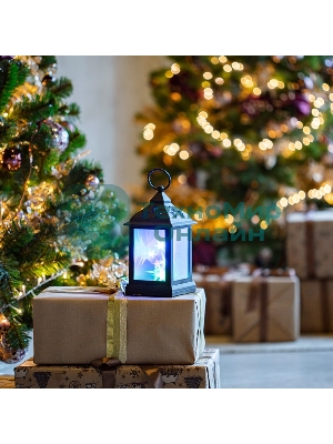 Декоративный фонарь Neon-night 11х11х22,5 см, черный корпус, цвет свечения RGb с эффектом мерцания