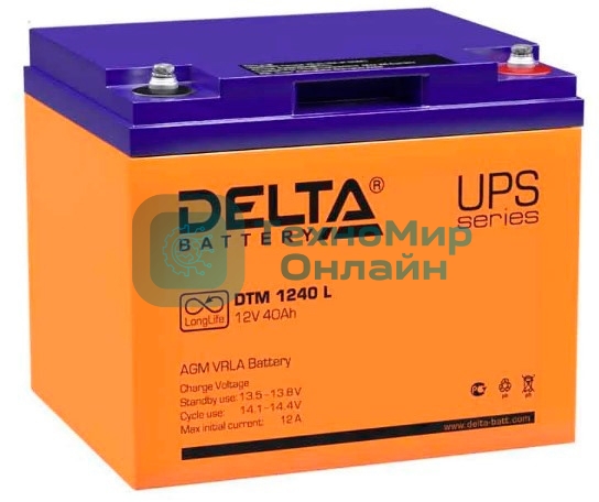 Батарея для ИБП Delta DTM 1240 L (12V, 40Ah) с увеличенным сроком службы (10 лет)