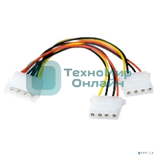 Разветвитель питания IDE-устройств Molex (IDE) в 2*Molex (IDE), 15 см ExeGate
