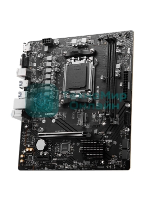 Материнская плата MSI PRO B650M-B, AM5, AMD B650, 2xDDR5, 4xSATA, 1xM.2, 1xPCI-E 4.0 x16, 1xPCI-E 4.0 x1, 1xHDMI, 1xVGA, 1x2.5Gb LAN, 2xUSB 2.0, 4xUSB 3.2 Gen 1, 3x3.5 мм, 7.1, Micro-ATX