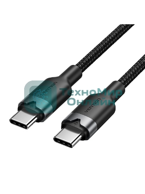 Кабель Vention USB 2.0 CM/CM - 2м. черный 3А PD60W