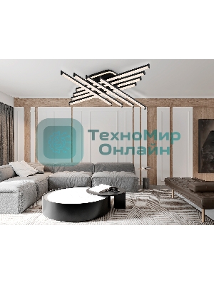 Потолочный светодиодный светильник Ambrella light FL6262 BK черный 130W 3000K-6400K 810*810*130 (ПДУ ИК)