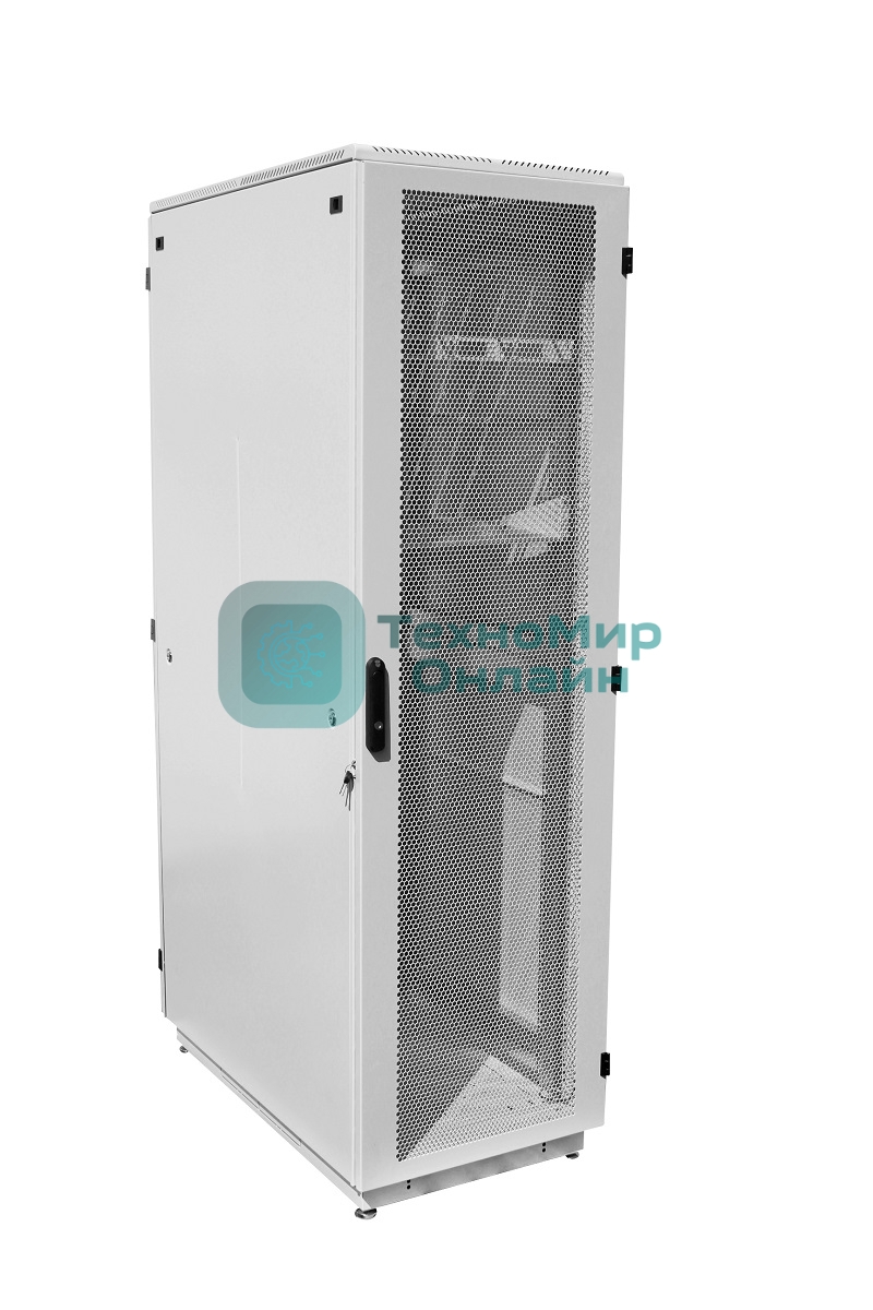 Шкаф телекоммуникационный напольный 42U (600x1000) дверь перф. 2шт, черный