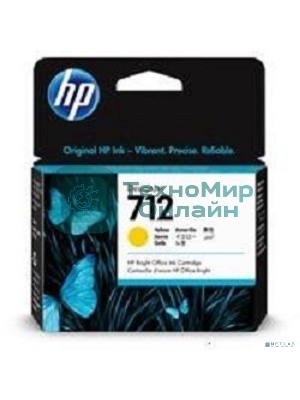Картридж струйный HP 712 3ED69A желтый (29мл) для HP DJ Т230/630