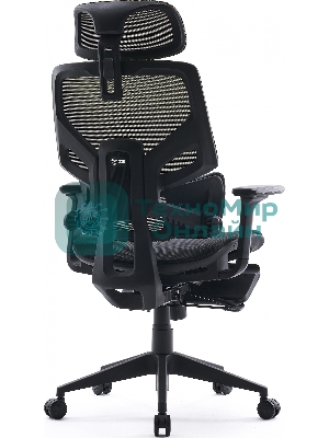 Кресло Cactus CS-CHR-MC01-LGNBK салатовый, сетка, подголовник, подставка для ног