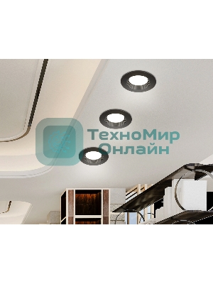 Встраиваемый точечный светильник Ambrella light TN102816 BK черный GU5.3 D80*28