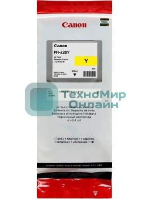Картридж струйный Canon PFI-320 Y 2893C001 желтый (300мл) для Canon Canon imagePROGRAF TM-200/205