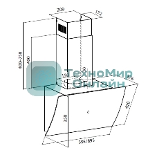 Вытяжка каминная Lex Plaza GS 600 WH белый управление: сенсорное (1 мотор)