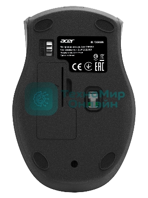 Мышь беспроводная Acer OMR032 черный/красный, 1600 dpi, радиоканал, USB, кнопки - 4
