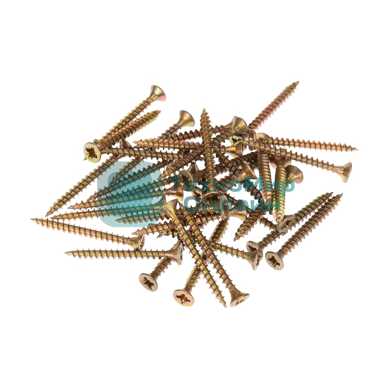 Саморез универсальный Kranz 3.5х35, желтый цинк, пакет (25шт.)