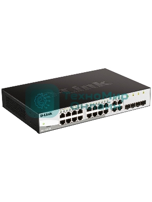 Коммутатор D-Link Gigabit Smart Switch with 16 10/100/1000Base-T ports and 4 Gigabit MiniGbIC (SFP) ports